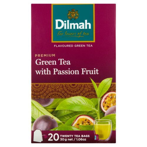 Dilmah Premium filteres zöld tea passiógyümölcs aromával, aromazáró csomagolásban 20 filter 30 g