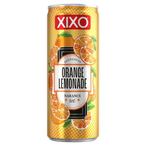 XIXO Orange Lemonade narancsízű, szénsavas üdítőital cukorral és édesítőszerekkel 250 ml 