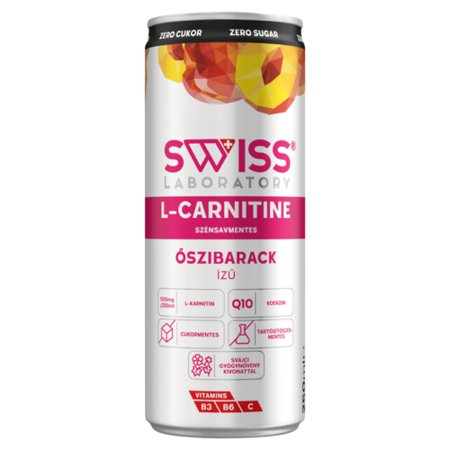 Swiss Laboratory L-Carnitine őszibarack ízű szénsavmentes és alkoholmentes ital vitaminokkal 250 ml