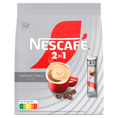 NESCAFÉ 2in1 Unsweetened Taste  azonnal oldódó kávéspecialitás 10 x 8 g (80 g)