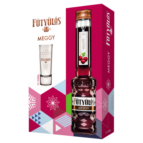 Fütyülős meggy ízű likőr 24,5% 0,5 l + 1 db pohár