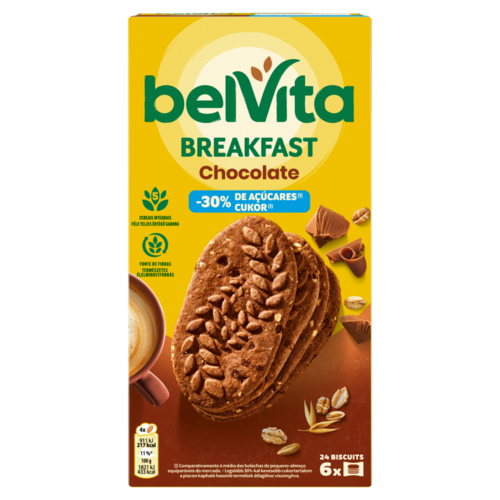 Belvita Kakaós, Gabonás Keksz Csokoládédarabokkal 30% Kevesebb Cukorral 6  50 G (300 G)