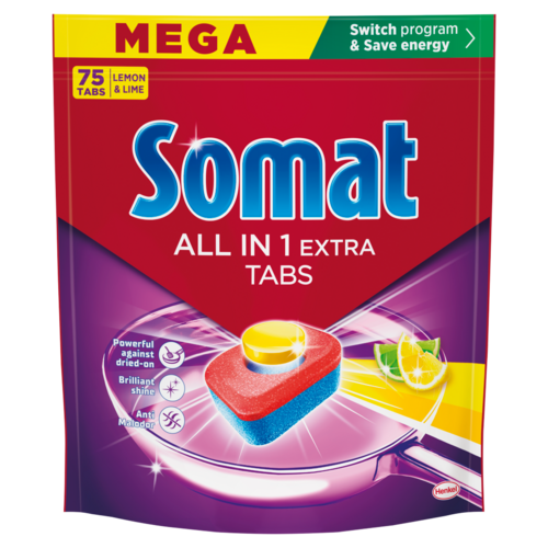 Somat All in One Extra Lemon & Lime mosogatógép tabletta 75 db
