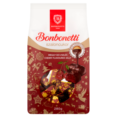 Bonbonetti étcsokoládéval mártott meggy ízű zselés szaloncukor 280 g