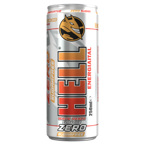 HELL ZERO fehér őszibarackízű energiaital 250 ml