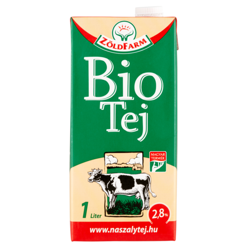 Zöldfarm UHT félzsíros bio tej 2,8% 1 l