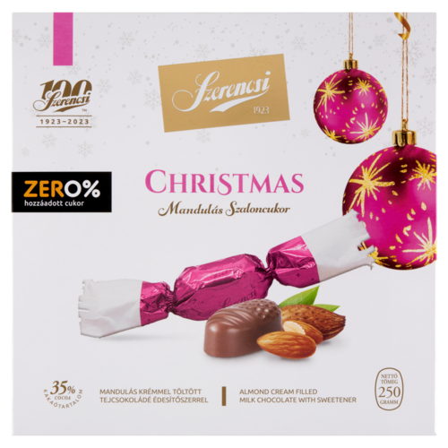 Szerencsi Zero% Christmas mandulás szaloncukor 250 g