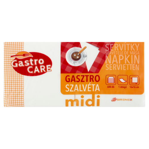 Gastro Care midi gasztro szalvéta 1 rétegű 16 x 16 cm 600 db