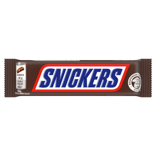 Snickers karamellás földimogyorós krémes szelet földimogyoró darabokkal tejcsokoládéba mártva 50 g 