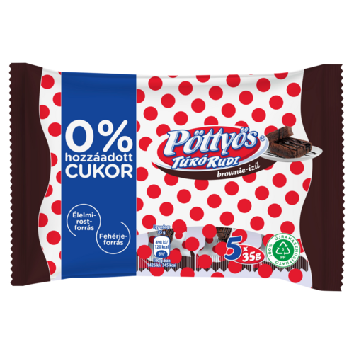 Pöttyös Túró Rudi Brownie-ízű, túródesszert kakaós étbevonattal édesítőszerekkel 5 x 35 g (175 g)