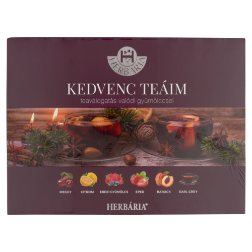 Herbária Kedvenc Teáim fekete teaválogatás valódi gyümölccsel 6 x 5 filter 45 g