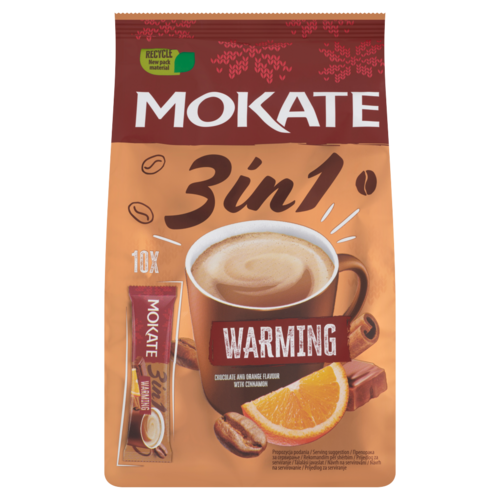 Mokate 3in1 Warming azonnal oldódó kávéspecialitás csokoládé, narancs ízesítéssel 10 x 17 g (170 g)