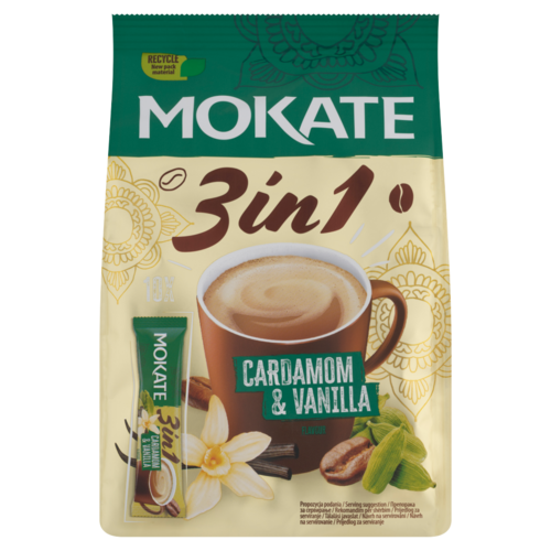 Mokate 3in1 instant kávéitalpor vanília ízű, kardamommal 10 x 17 g (170 g)