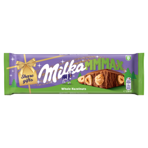 Milka Mmmax alpesi tej felhasználásával készült tejcsokoládé egész mogyoróval 250 g