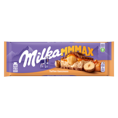 Milka Mmmax alpesi tejcsokoládé karamell ízű tejes krémtöltelékkel 300 g
