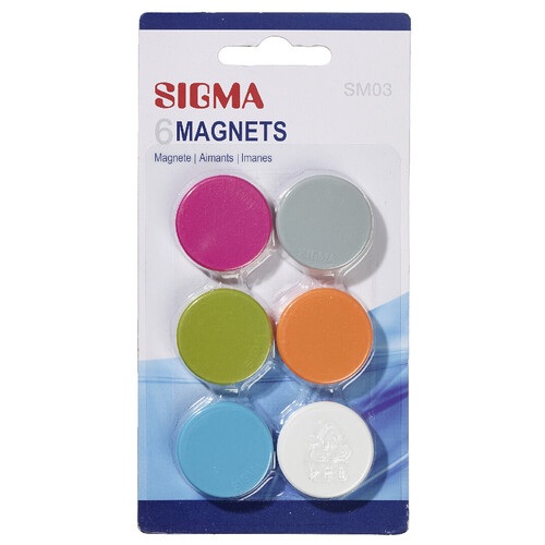 SIGMA mágnes élénk színek 32mm 6db