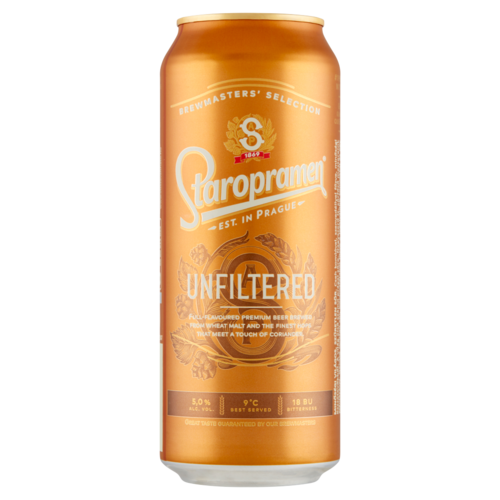 Staropramen Unfiltered minőségi világos, szűretlen sör 5% 0,5 l 