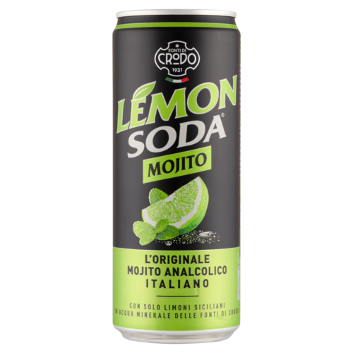 Fonti Di Crodo Lemon Soda szénsavas mojito-citrom üdítőital lime és menta ízesítéssel 33 cl