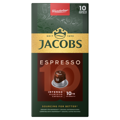 Jacobs Espresso Intenso őrölt-pörkölt kávé kapszulában 10 db 52 g