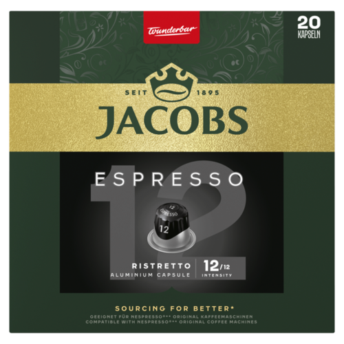 Jacobs Espresso Ristretto őrölt-pörkölt kávé kapszulában 20 db 104 g