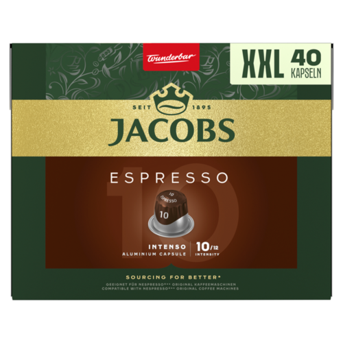 Jacobs Espresso Intenso őrölt-pörkölt kávé kapszulában 40 db 208 g