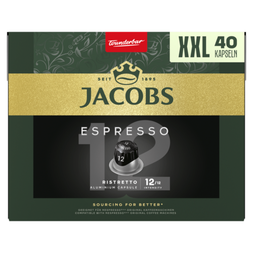 Jacobs Espresso Ristretto őrölt-pörkölt kávé kapszulában 40 db 208 g