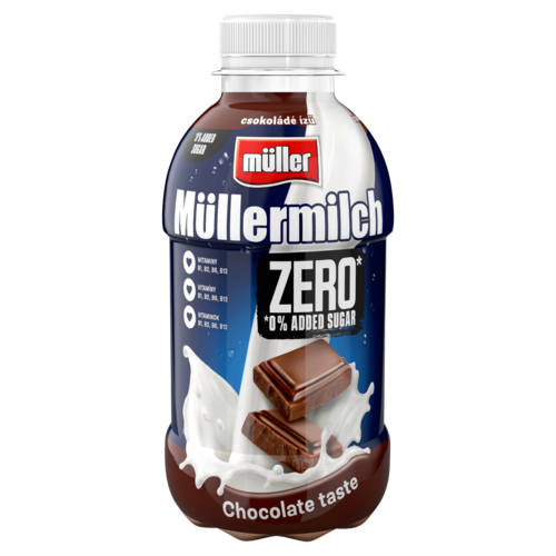 Müller Müllermilch Zero csokoládé ízű zsírszegény tejital édesítőszerekkel 387 ml