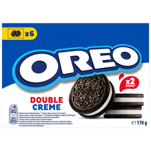 Oreo Double Creme vanília ízű töltelékkel töltött kakaós keksz 170 g