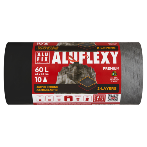 Aluflexy Prémium ultraerős zárószalagos szemeteszsák 60 l 10 db