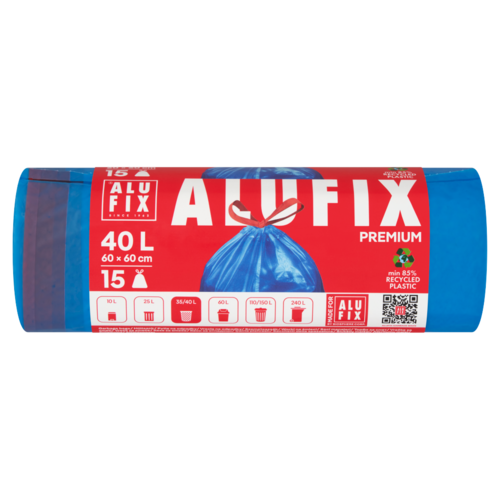 Alufix prémium zárószalagos szemeteszsák 40 l 15 db