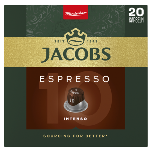 Jacobs Espresso Intenso őrölt-pörkölt kávé kapszulában 20 db 104 g