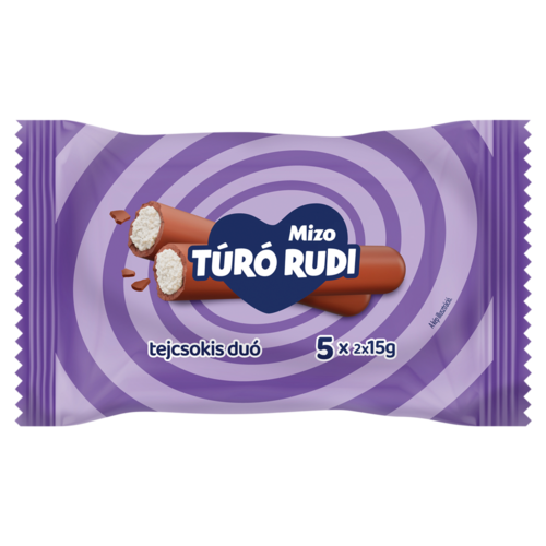 Mizo Túró Rudi natúr túródesszert tejcsokoládé bevonattal 5 x 2 x 15 g (150 g)