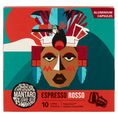 Mantaro Espresso Rosso őrölt, pörkölt kávé alumínium kapszulában 45 x 5,2 g (234 g)