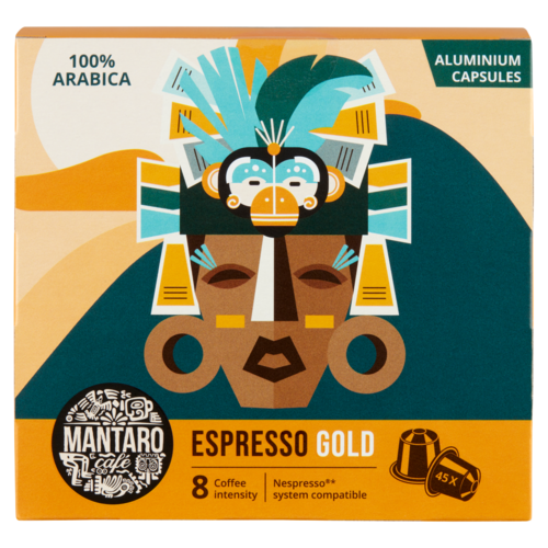 Mantaro Espresso Gold őrölt, pörkölt kávé alumínium kapszulában 45 x 5,2 g (234 g)