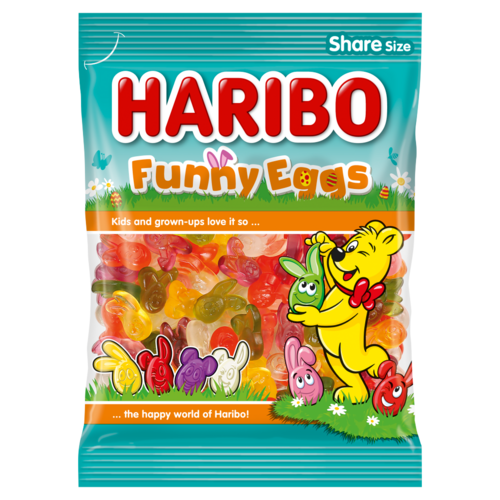 Haribo Funny Eggs gyümölcsízű gumicukorka 200 g 
