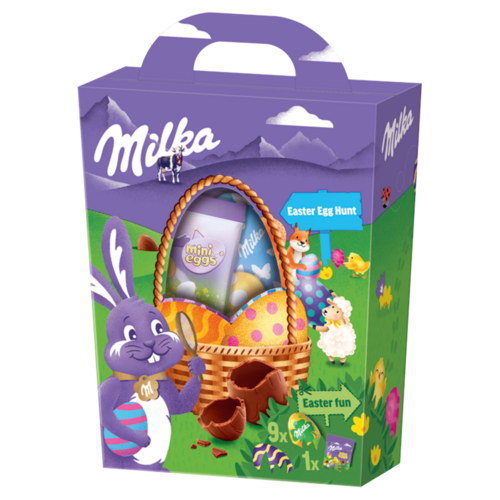 Milka Easter Egg Hunt alpesi tej felhasználásával készült tejcsokoládé tojás válogatás 162 g