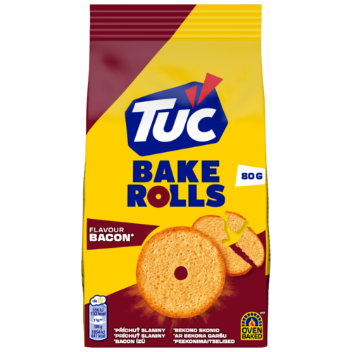 Tuc Bake Rolls bacon ízű kétszersült 80 g
