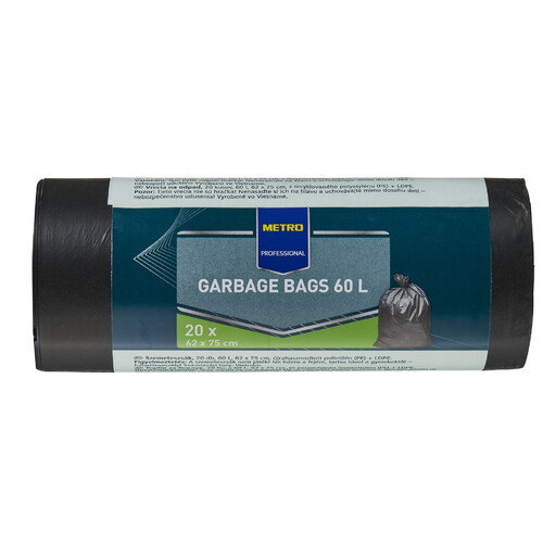 METRO PROFESSIONAL Szemeteszsák Fekete 23mikron 60 l / 20 db