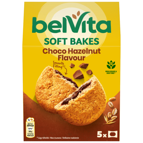 Belvita gabonás keksz, mogyorós ízű kakaós töltelékkel 250g