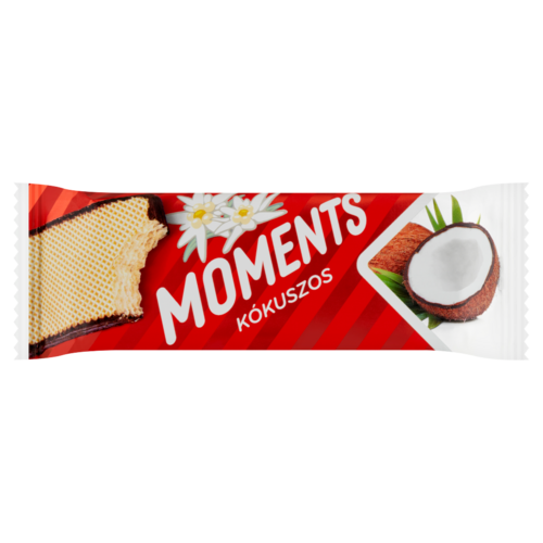 Moments kakaós bevonómasszába mártott, kókuszos krémmel töltött ostyaszelet 45 g
