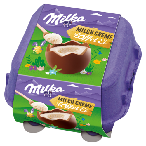 Milka Egg 'n' Spoon Milk Creme tejcsokoládé tejes krémtöltelékkel 4 x 34 g (136 g)
