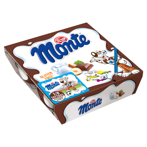 Zott Monte csokoládés, mogyorós tejdesszert 4 x 55 g (220 g)