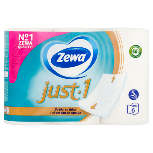 Zewa Just 1 toalettpapír 5 rétegű 6 tekercs