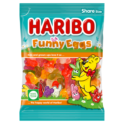 Haribo Funny Eggs gyümölcsízű gumicukorka 200 g 
