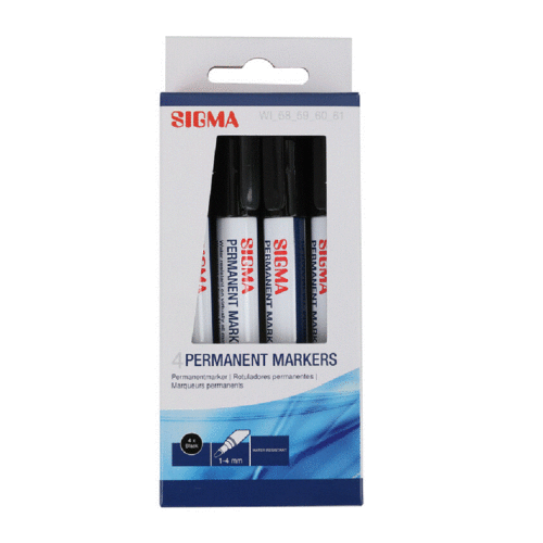 SIGMA permanent marker fekete 4db