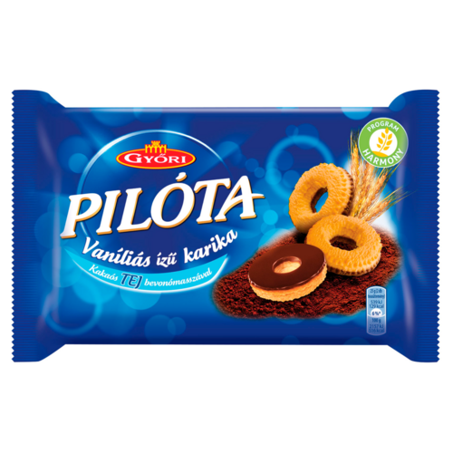 Győri Pilóta vaníliás ízű karika kakaós tejbevonómasszával 150 g