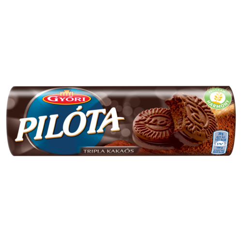 Győri Pilóta tripla kakaós krémmel töltött kakaós keksz 180 g