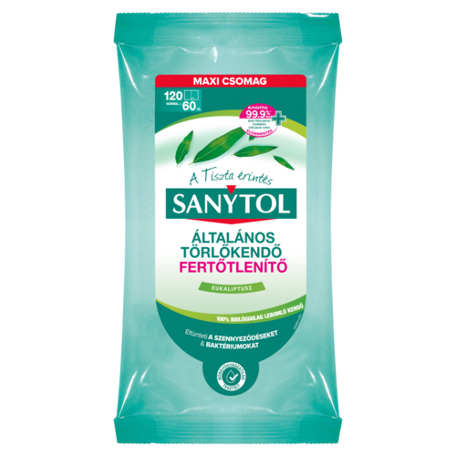 Sanytol Eukaliptusz fertőtlenítő általános törlőkendő 120 db