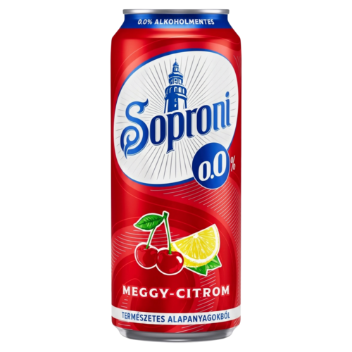 Soproni meggy-citromos alkoholmentes sörital 0,0% 500 ml