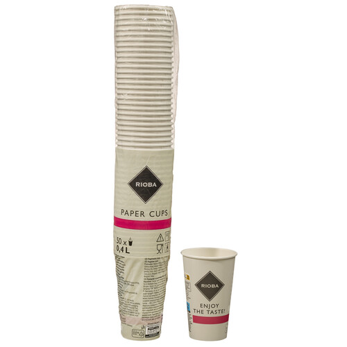 Rioba papírpohár szürke 0,4l 50db
